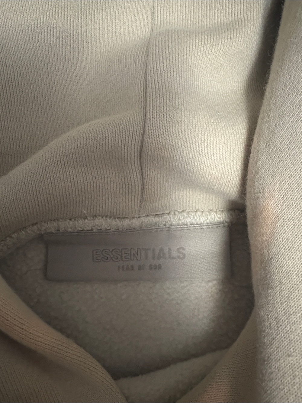 Essentials Men's Hoodie in Beige with Black '1977' Printing - Picture 2 of 4